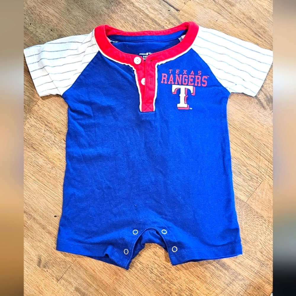 MLB 3-6 month Romper- Shortie Texas Rangers